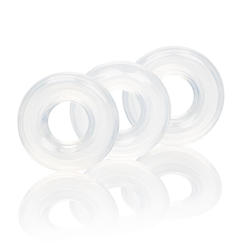 Enhance Your Pleasure with Silicone Stacker Rings - Set of 3 Flexible Cock Rings for Perfect Fit and Total Control