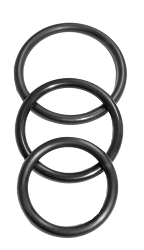 Black Nitrile Cock Rings - Three Sizes for a Perfect Fit, Enhance Your Erection and Pleasure, Made in the USA.