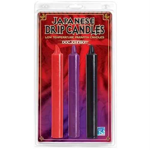 Spice up your sex life with our Japanese Drip Candle Set! Experience new levels of pleasure and pain with warm drips in red, black, and purple.