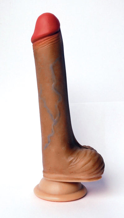 Realistic Skintastic Mr. Silky 7" Dong with Suction Cup Base and Harness Compatibility