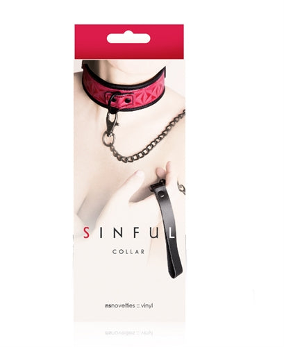 Spice Up Your Playtime with Sinful Black Collar and Leash Set