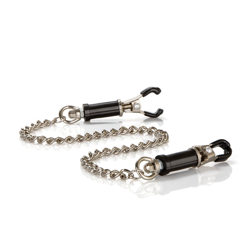 Double the Pleasure with Adjustable Nipple Clamps and Sensual Chains