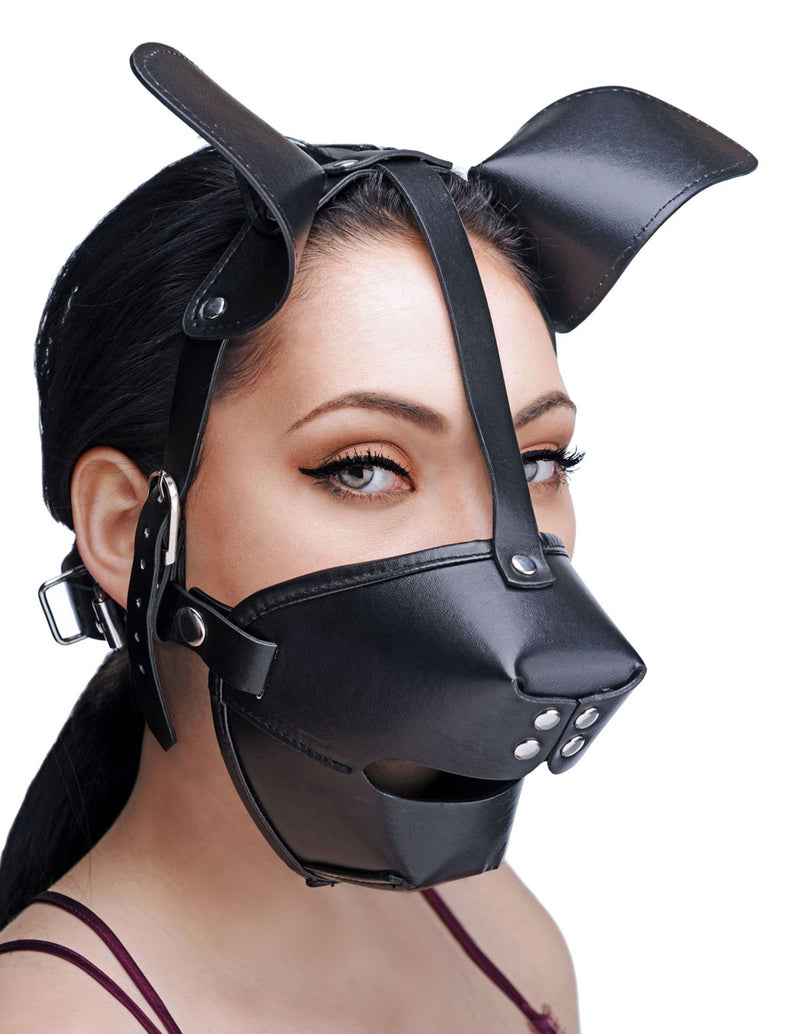 Puppy Muzzle with Dog-Like Ears and Breathable Ball Gag for Elevated Pup Play