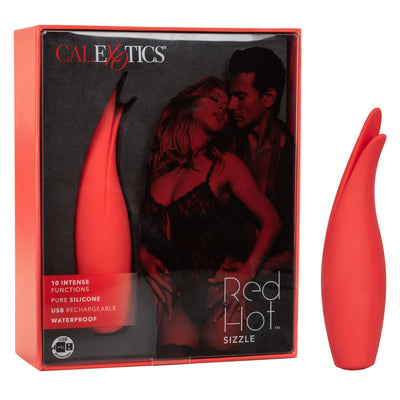 Curved Silicone Vibrator with 10 Functions for Intense Pleasure and Travel-Friendly Fun - Red Hot Sizzle