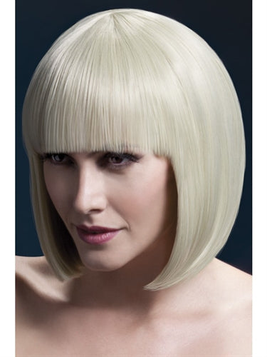Blonde Sleek Short Bob Wig with Fringe - Heat Resistant and Fully Adjustable for a Bombshell Look!