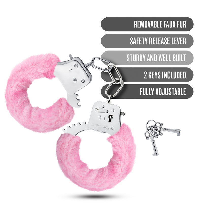 Nickel-Free Stainless Steel Handcuffs with Safety Release Lever and Keys for Seductive Fun