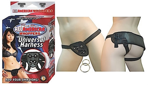 Comfortable and Adjustable Universal Harness for All-Night Fun with Two Ring Sizes Included - Black
