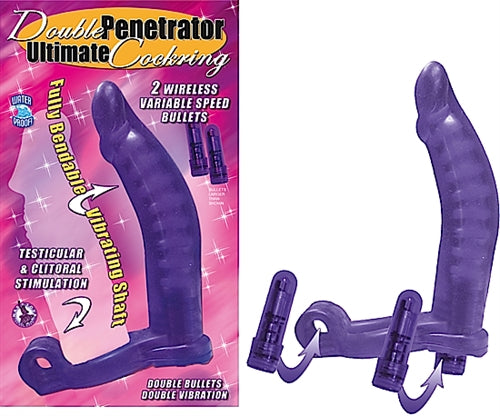 Ultimate Clit Stimulating Cockring with Multi-Speed Bullets and Waterproof Shaft