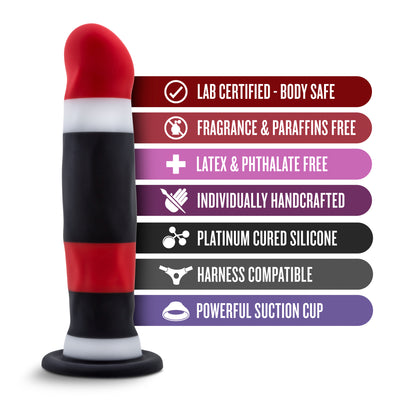 Avant D5 Sin City Silicone Dildo with Suction Cup Base and Harness Compatibility - 8 Inches of Pleasure!