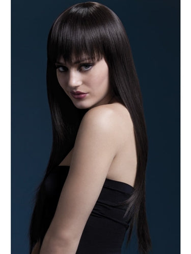 Get Goddess Hair with our Brown Straight Wig - Heat-Resistant and Adjustable for a Perfect Fit!
