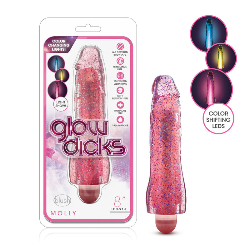 Molly Glitter Vibrator - Light Up Your Nights with Powerful Vibrations and Multi-Speed Dial for Ultimate Pleasure!
