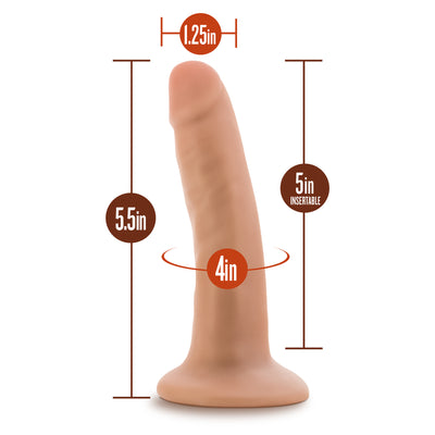 Slim and Realistic 5.5 Inch Dildo with Suction Cup Base for Hands-Free Fun and Safe Pleasure.