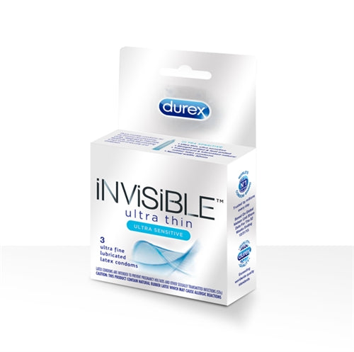 Get Maximum Sensation with Durex Invisible - Thinnest Condom for Ultimate Pleasure and Protection (3 Pack)