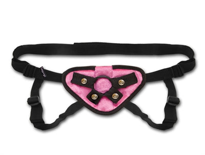 Velvety Pink Strap-On Harness with Bullet Vibe Pocket and Adjustable Straps for Ultimate Comfort and Pleasure!