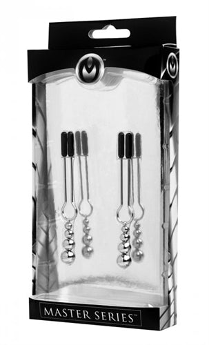 Spice up your love life with adjustable tweezer nipple clamps and beaded design