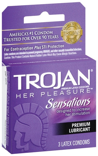 Trojan Her Pleasure Ribbed Condoms for Enhanced Sensation and Comfort