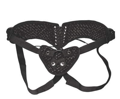 Velvet Strap-On Corset with Clitoral Stimulation Pocket and Adjustable Straps for Any Body Type