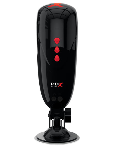 Get Naughty with the PDX ELITE Dirty Talk Stroker - 10 Vibration Patterns, Rechargeable, and Hands-Free Options!