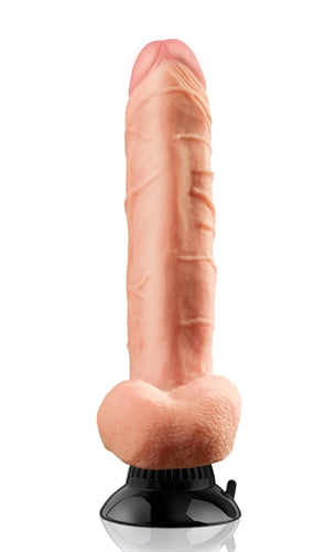 Realistic 9-Inch Vibrator with Free-Hanging Balls and Suction-Cup Base for Ultimate Satisfaction