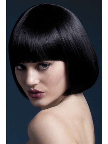 Black Bob with Fringe: Heat-Resistant and Adjustable Wig for a Stunning Look