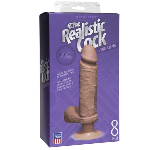 Ultra-Realistic Dual-Density Vibrating Cock with Suction Cup Base - 8 Inches of Lifelike Pleasure!