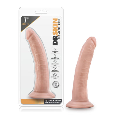Realistic 7 Inch Dildo with Suction Cup and Harness Compatibility - Safe and Soft PVC Material for Pleasurable Playtime.