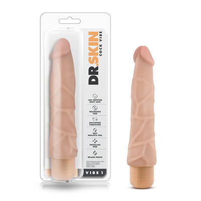 Dr. Skin 9-Inch Multi-Speed Vibrating Slim Dildo for Beginners