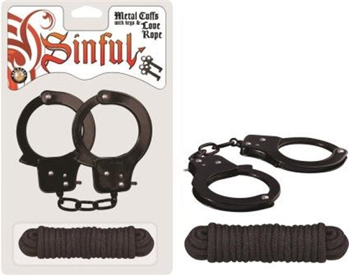 Sinful Set: Iron Cuffs and Cotton Rope for Naughty Fun