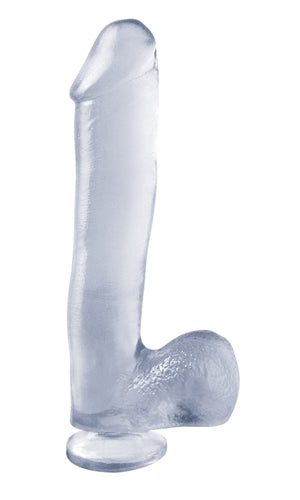 Basix 10 Inch Dildo with Suction Cup and Balls - Perfect for Hands-Free Fun and Realistic Pleasure!