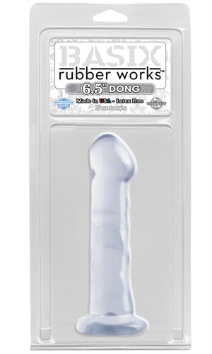 Flexible and Fun: Basix 6.5 Inch Dildo with Suction Cup Base for Hands-Free Pleasure!