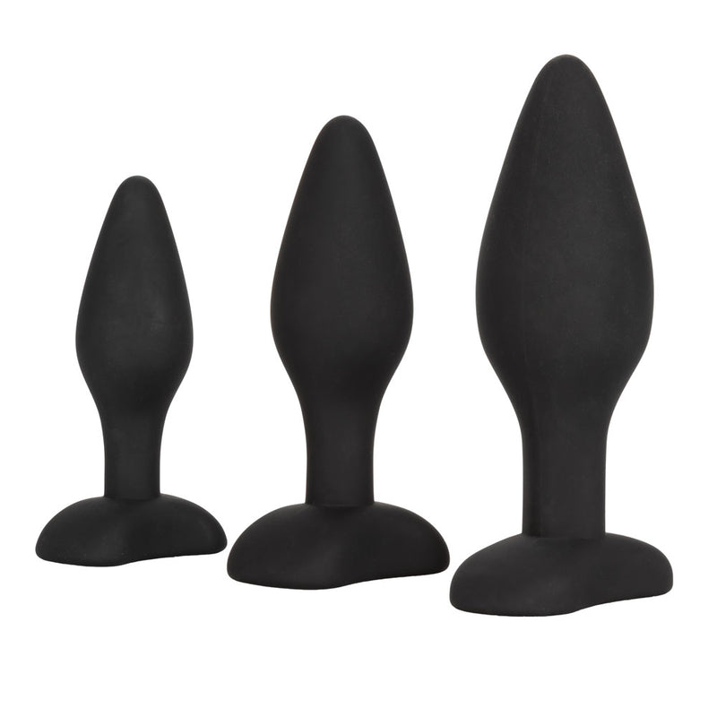 Explore New Heights of Pleasure with our Silicone Anal Exerciser Set - 3 Graduated Plugs for Safe and Comfortable Play