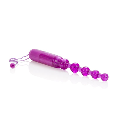 Glittered Jelly Beaded Anal Probe with Powerful Vibrations for Ultimate Pleasure