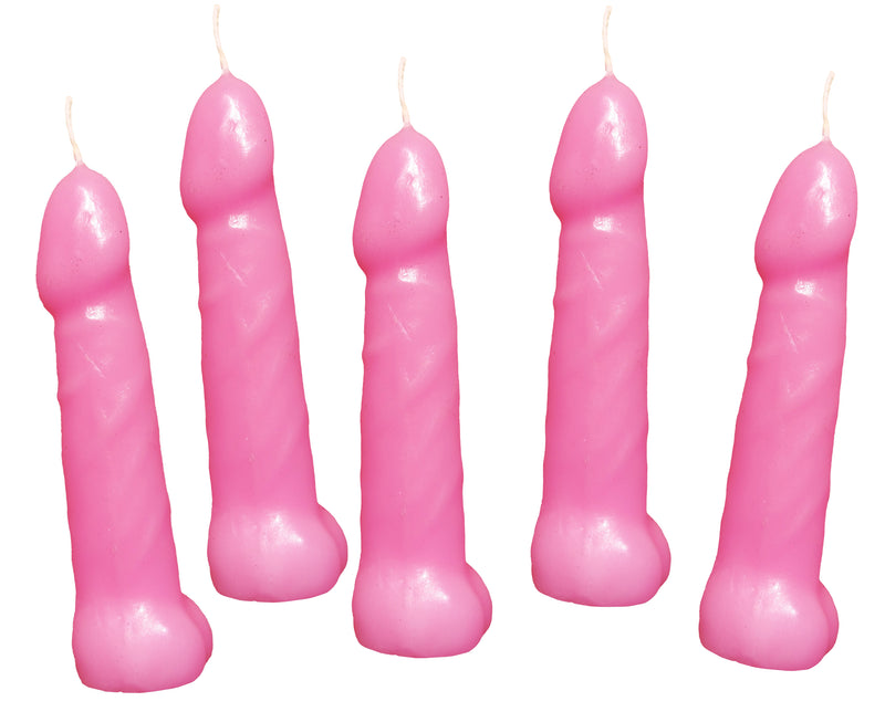 Pink Pecker Party Candles - Pack of 5 for Bachelorette Parties and Fun Nights!