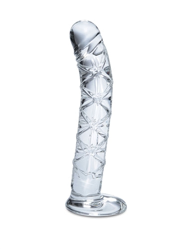Glass G-Spot and P-Spot Massager with Ribbed Shaft and Tapered Tip for Explosive Pleasure - Waterproof and Eco-Friendly.