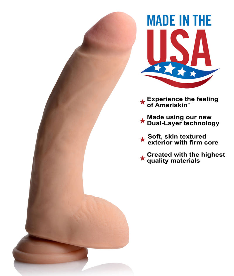Realistic 7 Inch Dildo with Suction Cup and Dual-Layer Technology for Extraordinary Pleasure! Made in USA with Body-Safe Materials.