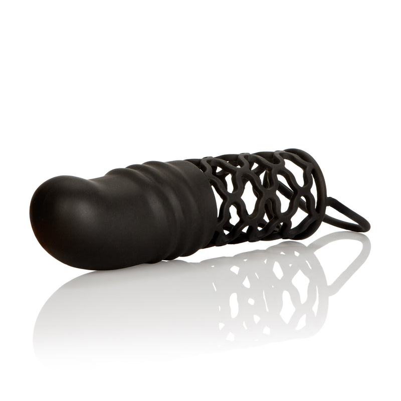 Silicone 2 Inch Extender with Gentle Curve and Scrotum Strap