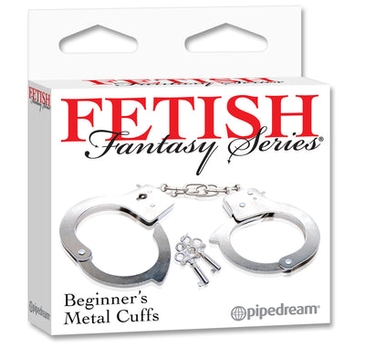 Enhance Bedroom Playtime with Beginner's Metal Cuffs - Strong, Sleek, and Quick-Release!