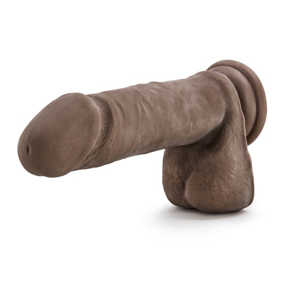 8 Inch Dual Density Sensa Feel Dildo with Posable Spine and Suction Cup Base for Ultimate Pleasure Experience.