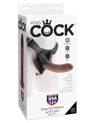 Realistic 8 Inch King Cock Strap-On Harness for Mind-Blowing Pleasure!