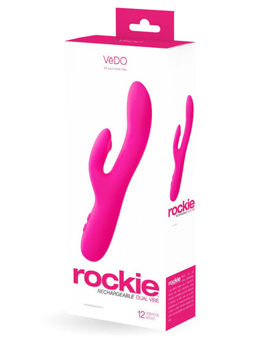 Experience Dual Pleasure with the Rockie Rechargeable Vibe - Submersible with 24 Vibration Modes!