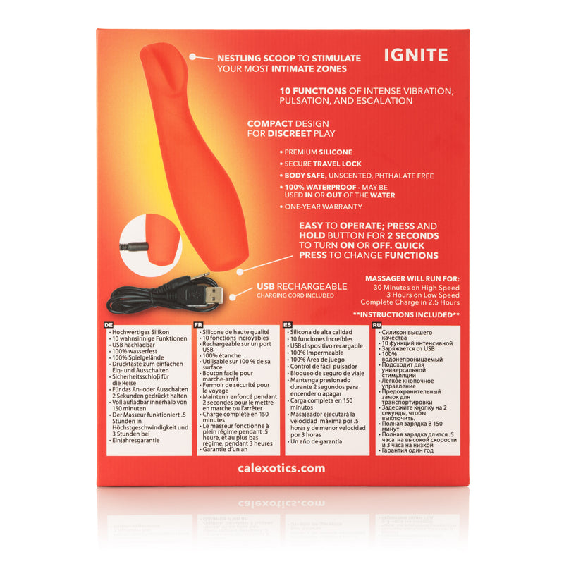 Set Your Love Life on Fire with the Red Hot Ignite Vibrator - Waterproof, Rechargeable, and Perfect for Personalized Pleasure!