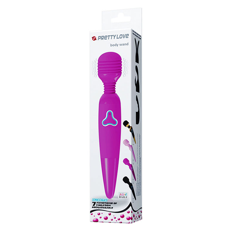 Rechargeable Vibrating Massage Wand for Deep Relaxation and Erotic Stimulation - Pretty Love Body Wand with LED Light