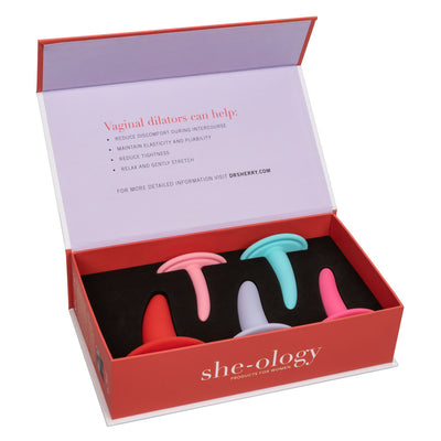 Strengthen and Stimulate with She-Ology Wearable Vaginal Dilator Set - 5-Piece Premium Silicone Set with Mini Bullet