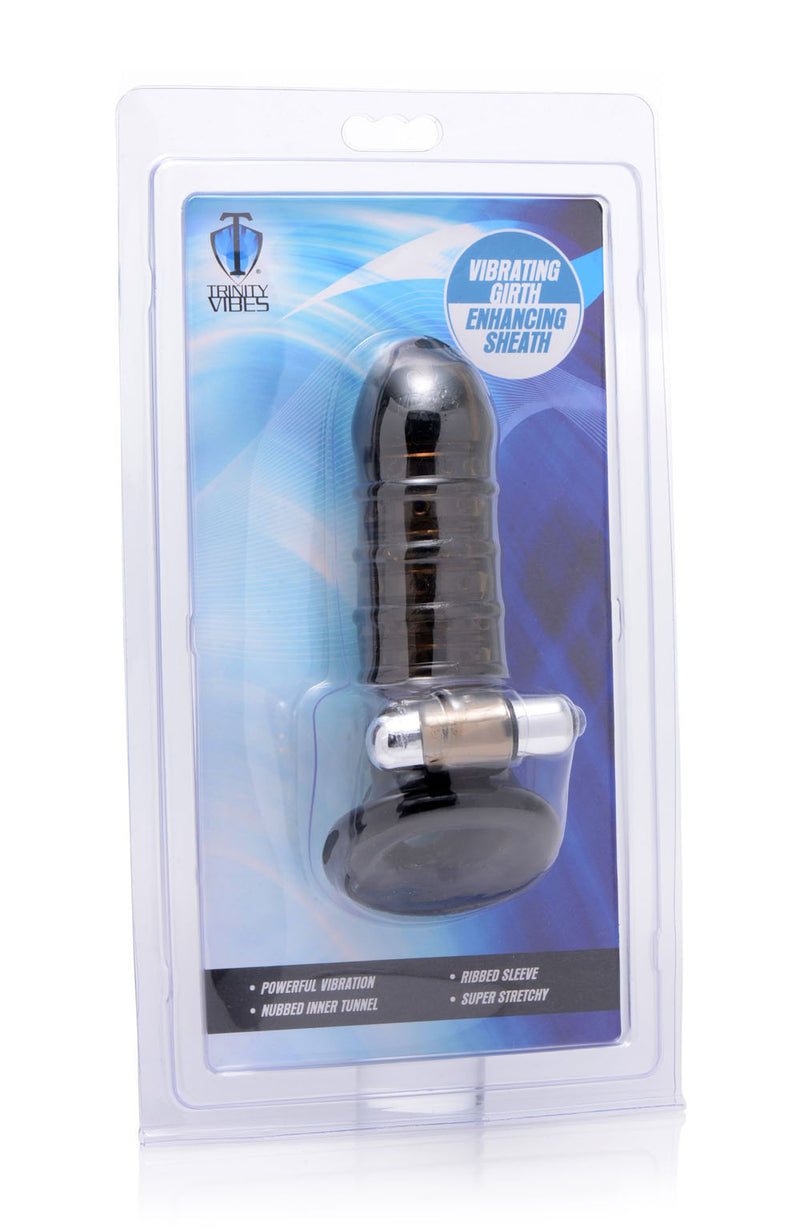 Vibrating Penis Extension Sleeve with Girth and Length Enhancement and Added Stimulation for Ultimate Pleasure.