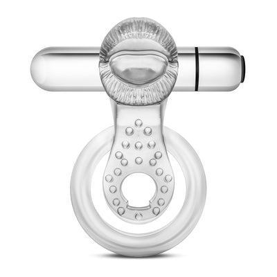Blush Novelties 10 Function Vibrating Cock Ring with Tongue Stimulator - 3-in-1 Pleasure for Ultimate Intimacy!