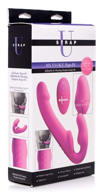 Urge Strapless Strap-On: Vibrating, Inflatable, and Hands-Free Pleasure for Couples!