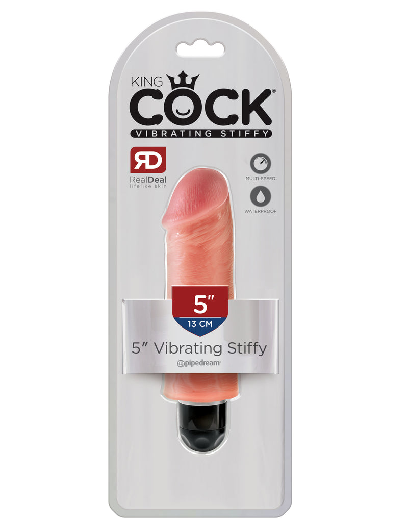 Get Maximum Satisfaction with the King Cock 5" Multi-Speed Waterproof Vibrator - Lifelike Veins for Mind-Blowing Thrills!