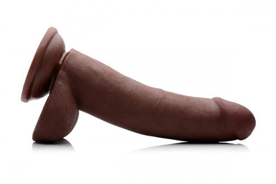 Realistic Dual-Layer Dildo with Suction Cup Base and Strap-On Compatibility for Hands-Free Pleasure - Made in USA!