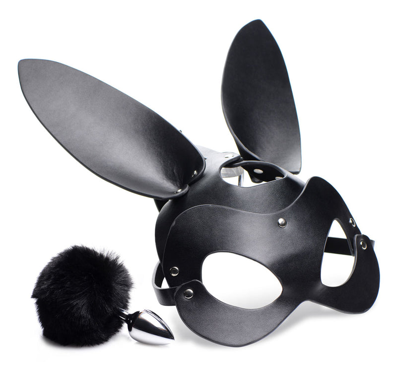 Black Rabbit Back Alley Bunny Tail Plug and Mask Set: Unleash Your Playful Side and Feel Great!