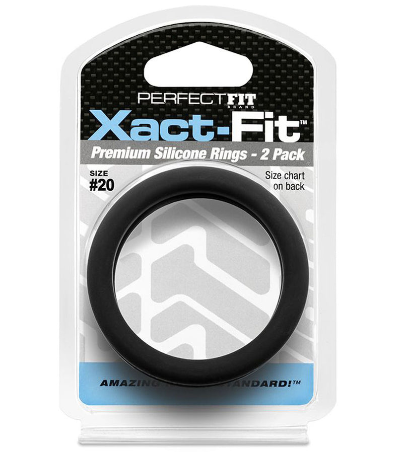 Ultimate Pleasure with Xact-Fit Cock Ring 2-Pack - Perfect Size for Snug and Comfortable Fit